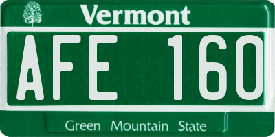 VT license plate AFE160