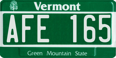 VT license plate AFE165
