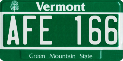 VT license plate AFE166
