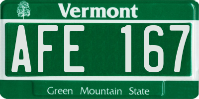 VT license plate AFE167