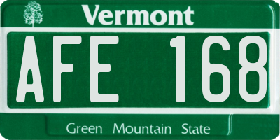 VT license plate AFE168