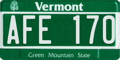 VT license plate AFE170