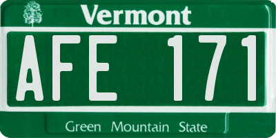 VT license plate AFE171