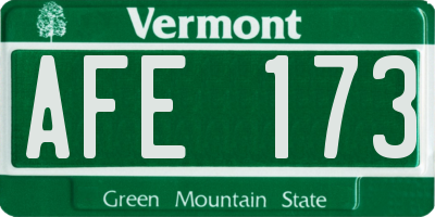 VT license plate AFE173