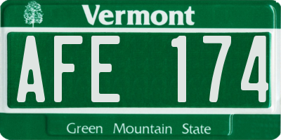 VT license plate AFE174