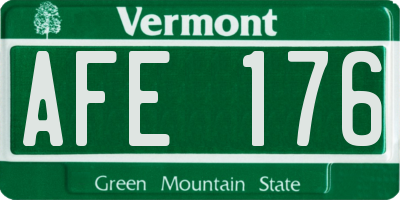 VT license plate AFE176