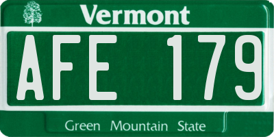 VT license plate AFE179