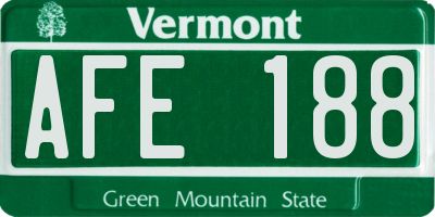 VT license plate AFE188