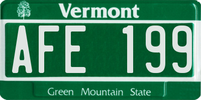 VT license plate AFE199