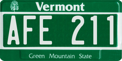 VT license plate AFE211