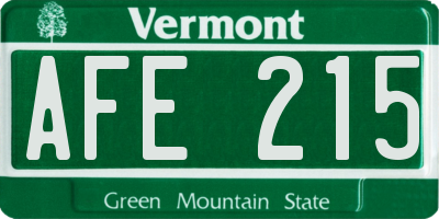 VT license plate AFE215