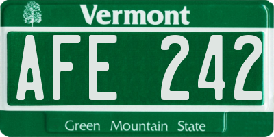 VT license plate AFE242
