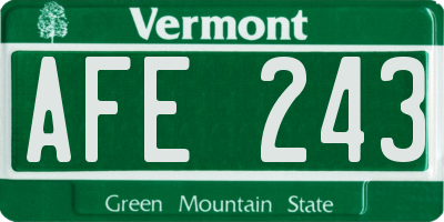 VT license plate AFE243