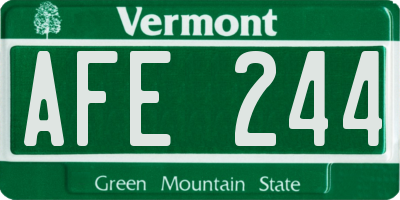 VT license plate AFE244