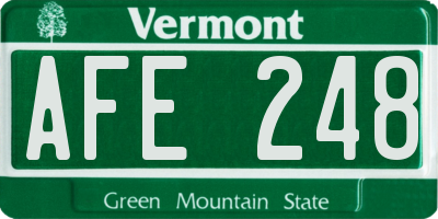 VT license plate AFE248