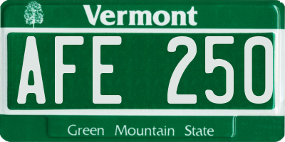 VT license plate AFE250