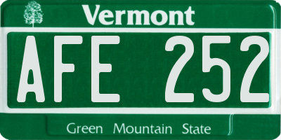 VT license plate AFE252