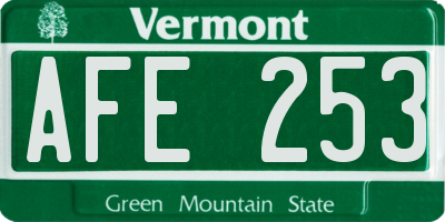 VT license plate AFE253