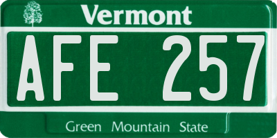 VT license plate AFE257