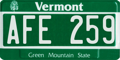 VT license plate AFE259