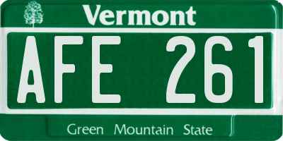 VT license plate AFE261