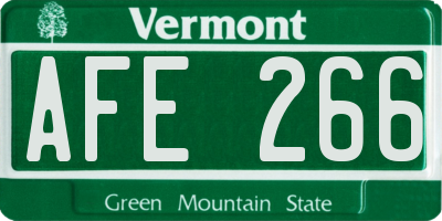 VT license plate AFE266