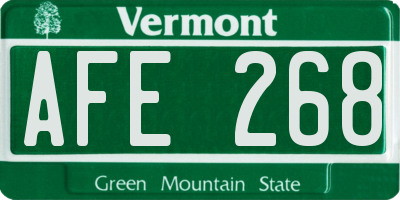 VT license plate AFE268