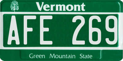 VT license plate AFE269