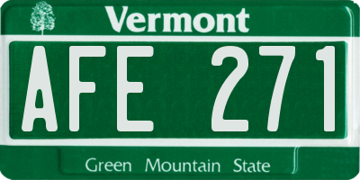 VT license plate AFE271
