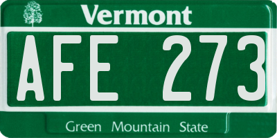 VT license plate AFE273