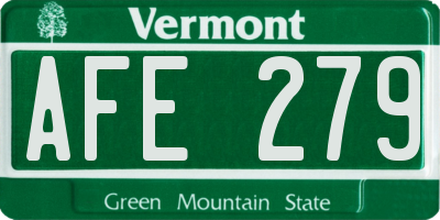 VT license plate AFE279