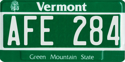 VT license plate AFE284