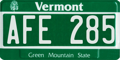 VT license plate AFE285
