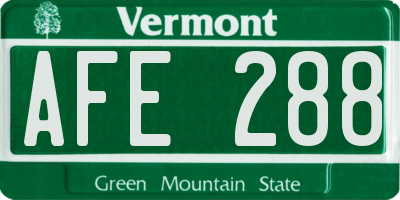 VT license plate AFE288