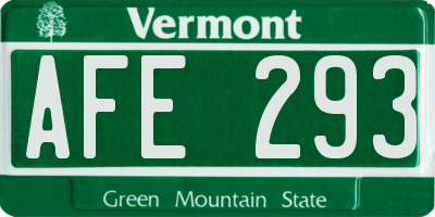 VT license plate AFE293