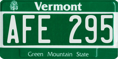 VT license plate AFE295