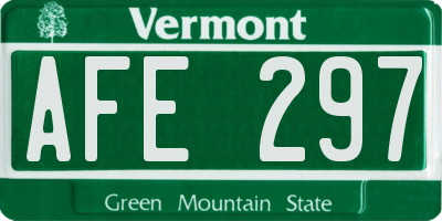 VT license plate AFE297