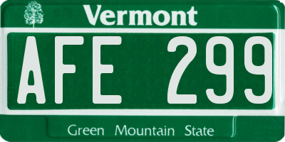 VT license plate AFE299
