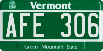 VT license plate AFE306