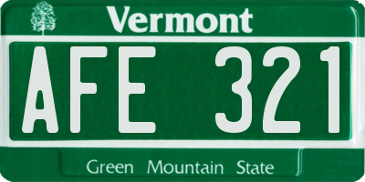 VT license plate AFE321
