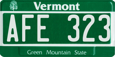 VT license plate AFE323