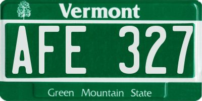 VT license plate AFE327