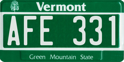 VT license plate AFE331