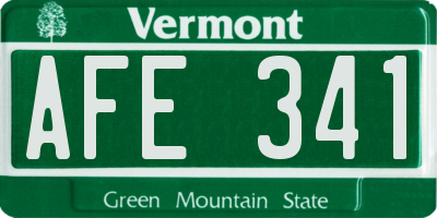 VT license plate AFE341