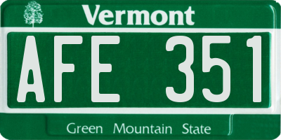 VT license plate AFE351