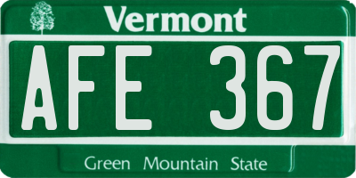 VT license plate AFE367