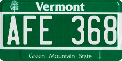 VT license plate AFE368