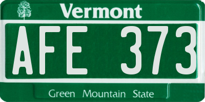 VT license plate AFE373