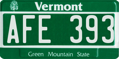 VT license plate AFE393