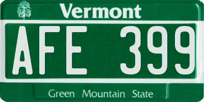 VT license plate AFE399